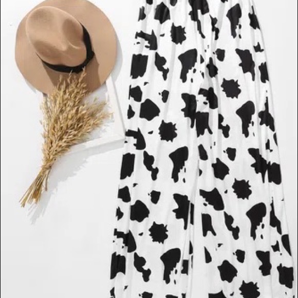 Women’s Black And White Polkadot Casual Pants